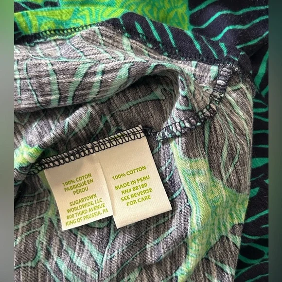 Lilly Pulitzer Under the Palms Gigi Tank Top Navy Lime Tropical Woman SZ XL EUC - Picture 5 of 10